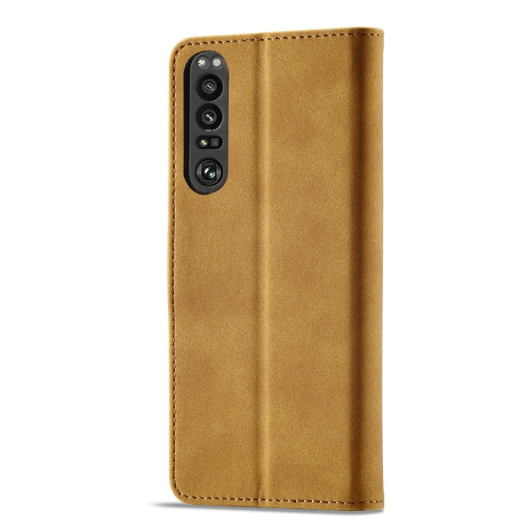 For Sony Xperia 1 III Frosted Anti-theft Brush Horizontal Flip Leather Phone Case