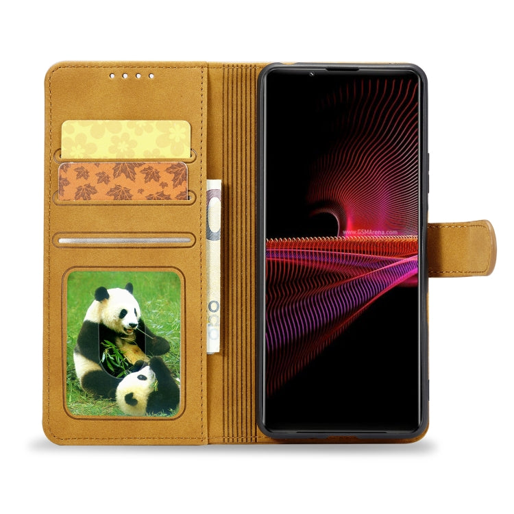 For Sony Xperia 1 III Frosted Anti-theft Brush Horizontal Flip Leather Phone Case
