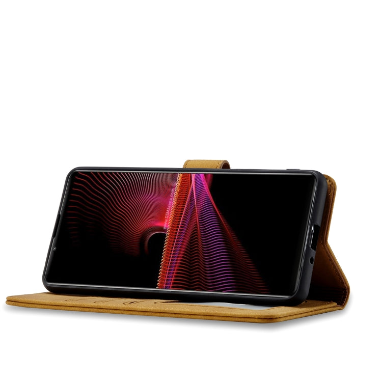 For Sony Xperia 1 III Frosted Anti-theft Brush Horizontal Flip Leather Phone Case