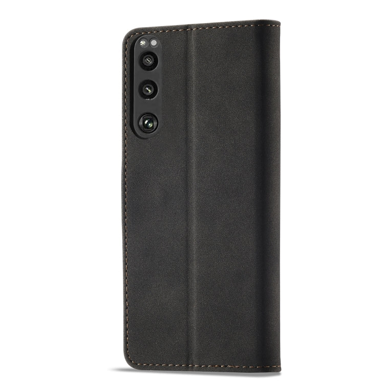 For Sony Xperia 5 III Frosted Anti-theft Brush Horizontal Flip Leather Phone Case