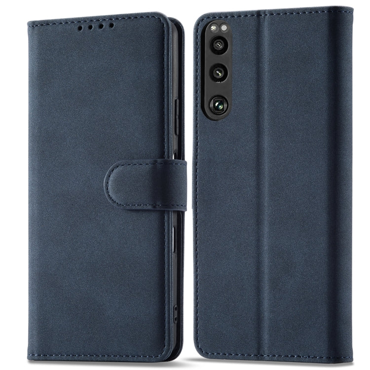 For Sony Xperia 5 III Frosted Anti-theft Brush Horizontal Flip Leather Phone Case