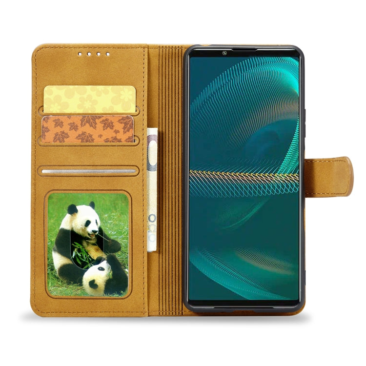 For Sony Xperia 5 III Frosted Anti-theft Brush Horizontal Flip Leather Phone Case