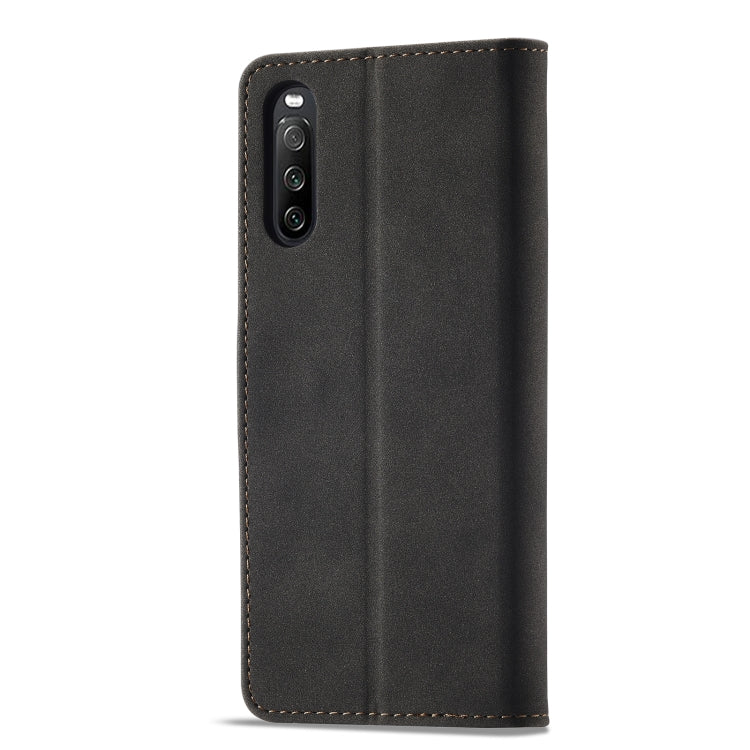 For Sony Xperia 10 III Frosted Anti-theft Brush Horizontal Flip Leather Phone Case