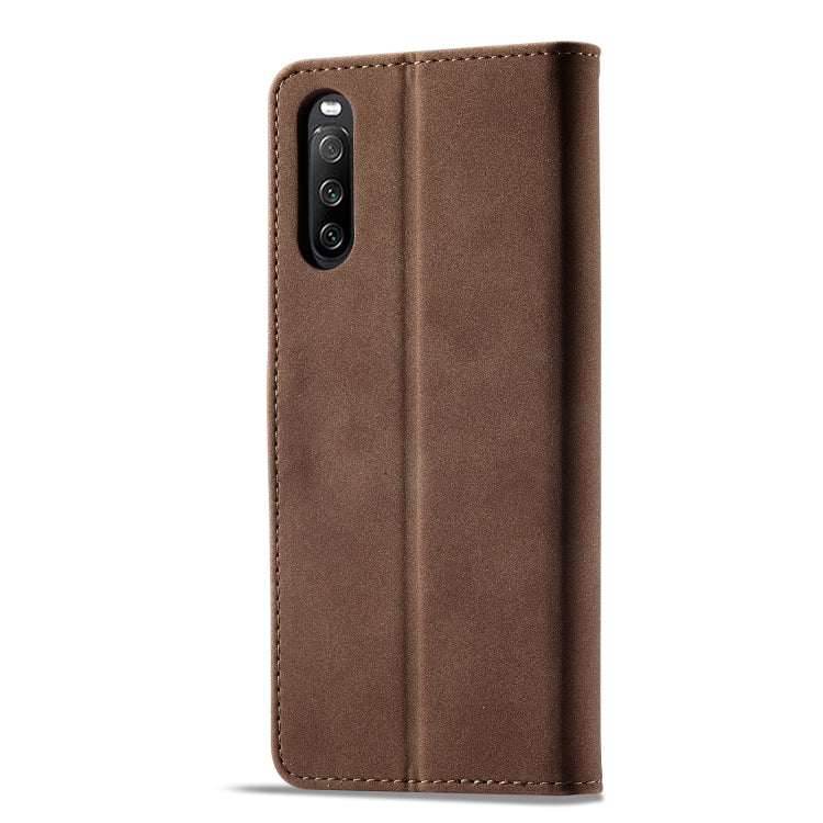 For Sony Xperia 10 III Frosted Anti-theft Brush Horizontal Flip Leather Phone Case