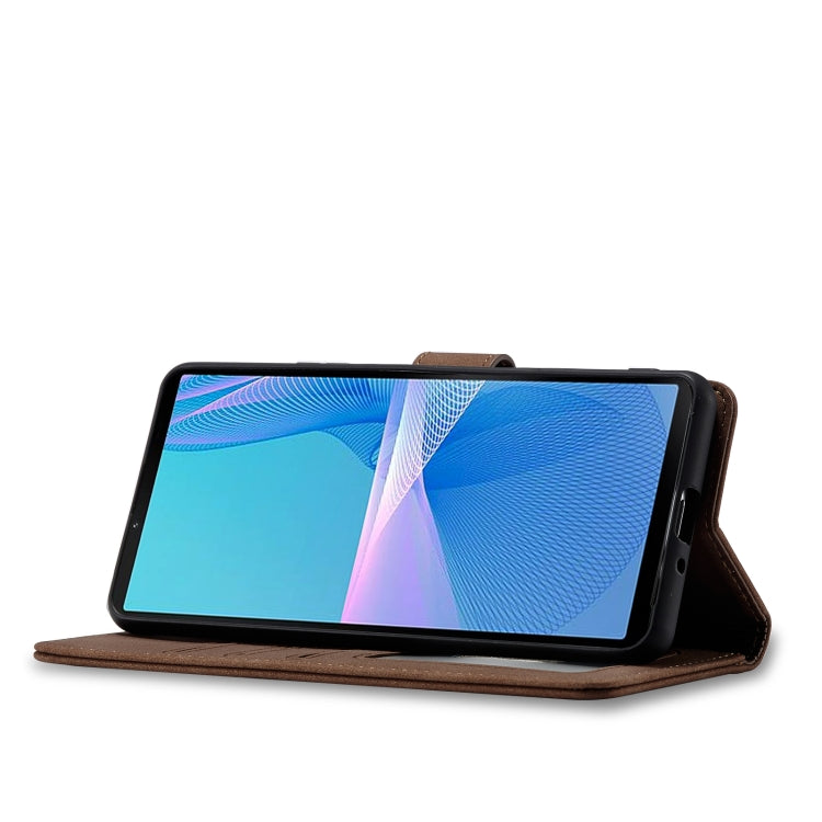 For Sony Xperia 10 III Frosted Anti-theft Brush Horizontal Flip Leather Phone Case