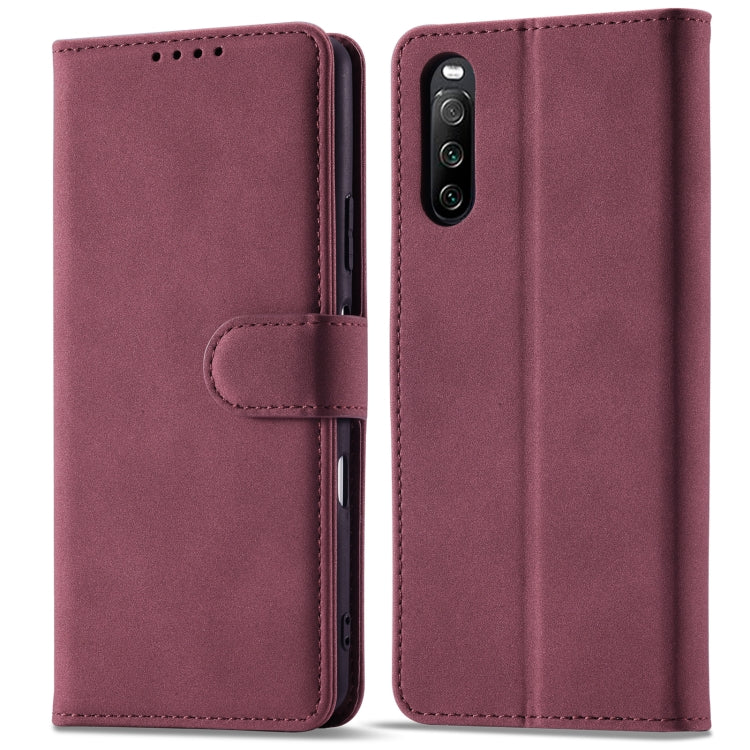 For Sony Xperia 10 III Frosted Anti-theft Brush Horizontal Flip Leather Phone Case