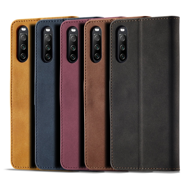 For Sony Xperia 10 III Frosted Anti-theft Brush Horizontal Flip Leather Phone Case