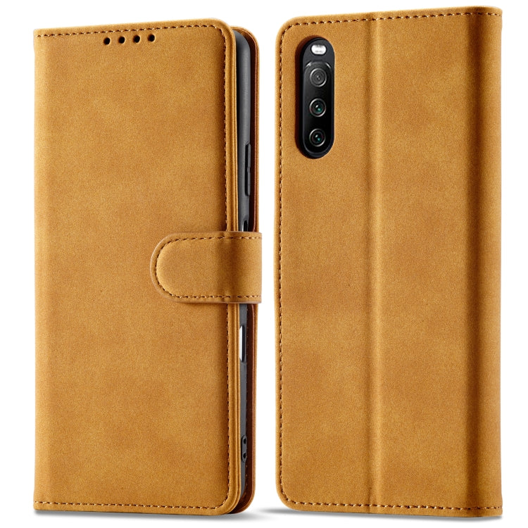 For Sony Xperia 10 III Frosted Anti-theft Brush Horizontal Flip Leather Phone Case