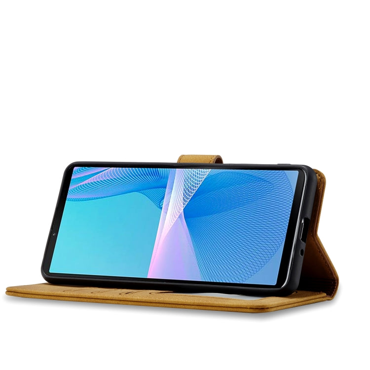 For Sony Xperia 10 III Frosted Anti-theft Brush Horizontal Flip Leather Phone Case