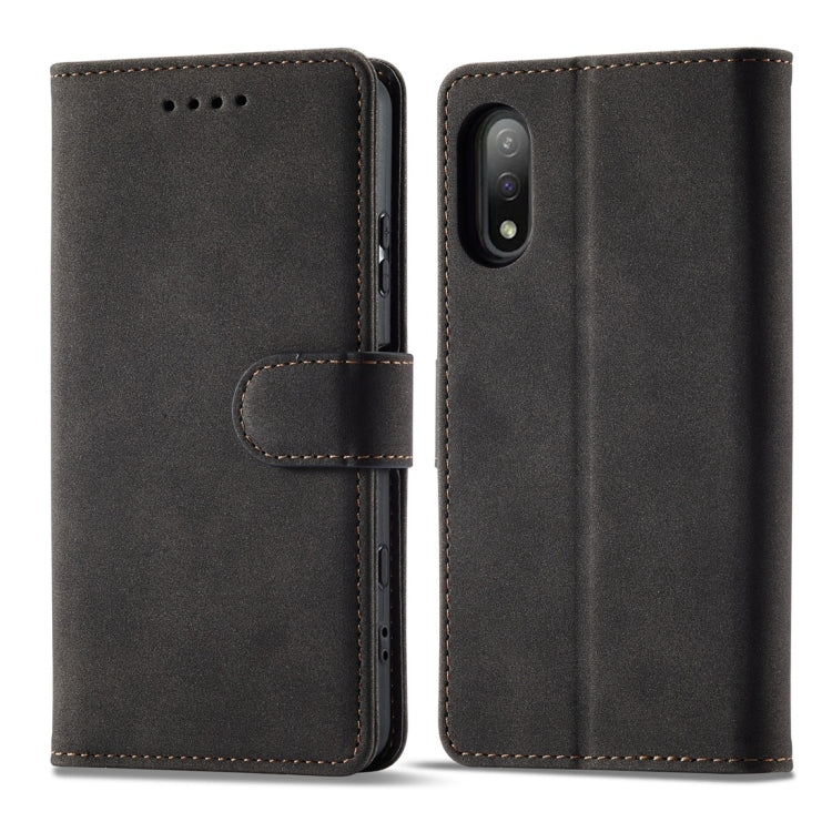 For Sony Xperia Ace II Frosted Anti-theft Brush Horizontal Flip Leather Phone Case