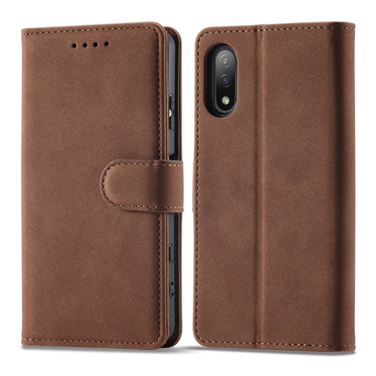 For Sony Xperia Ace II Frosted Anti-theft Brush Horizontal Flip Leather Phone Case