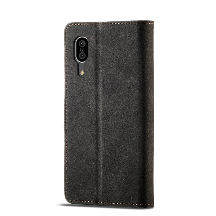 For Sharp Aquos Sense 3 Frosted Anti-theft Brush Horizontal Flip Leather Phone Case
