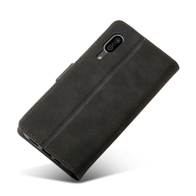 For Sharp Aquos Sense 3 Frosted Anti-theft Brush Horizontal Flip Leather Phone Case