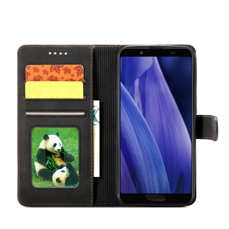 For Sharp Aquos Sense 3 Frosted Anti-theft Brush Horizontal Flip Leather Phone Case
