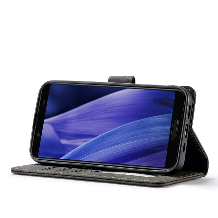 For Sharp Aquos Sense 3 Frosted Anti-theft Brush Horizontal Flip Leather Phone Case
