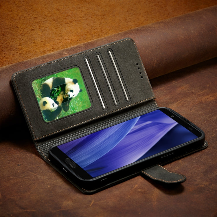 For Sharp Aquos Sense 3 Frosted Anti-theft Brush Horizontal Flip Leather Phone Case