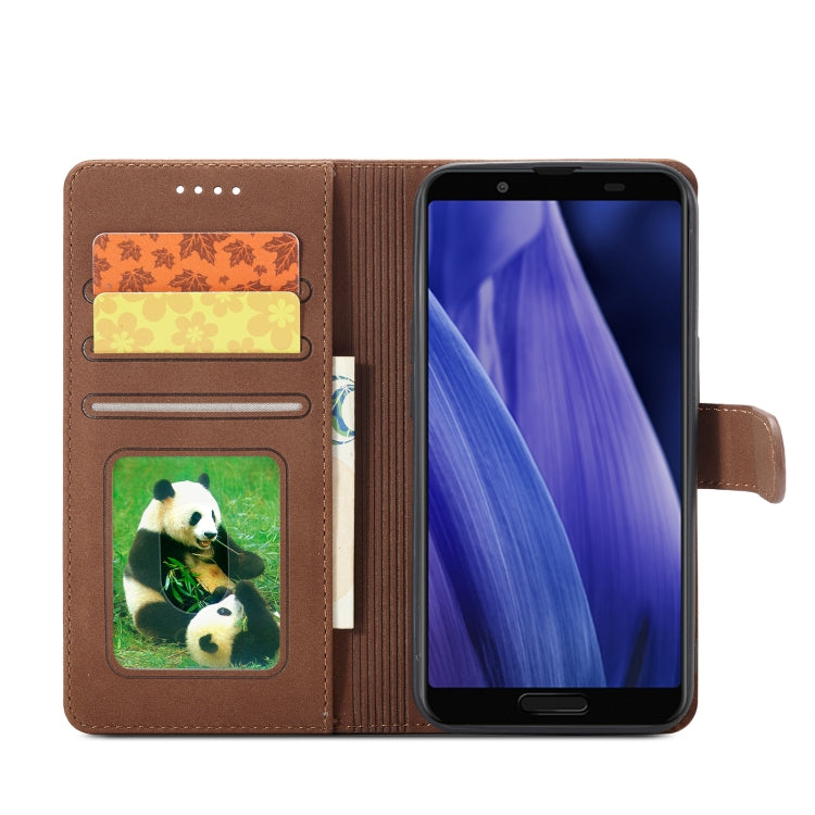 For Sharp Aquos Sense 3 Frosted Anti-theft Brush Horizontal Flip Leather Phone Case