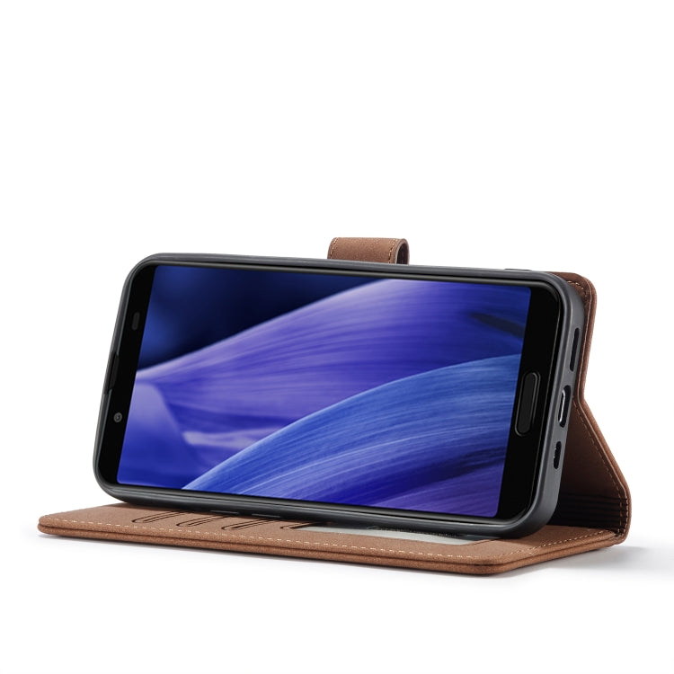 For Sharp Aquos Sense 3 Frosted Anti-theft Brush Horizontal Flip Leather Phone Case