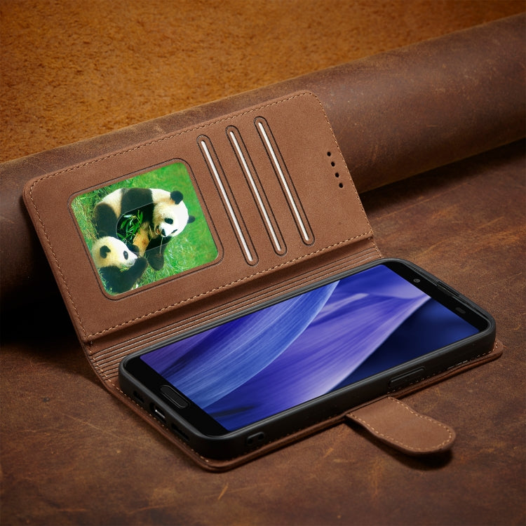 For Sharp Aquos Sense 3 Frosted Anti-theft Brush Horizontal Flip Leather Phone Case