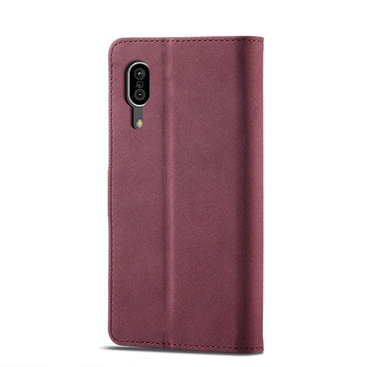 For Sharp Aquos Sense 3 Frosted Anti-theft Brush Horizontal Flip Leather Phone Case