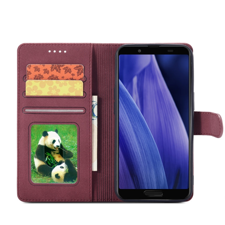 For Sharp Aquos Sense 3 Frosted Anti-theft Brush Horizontal Flip Leather Phone Case