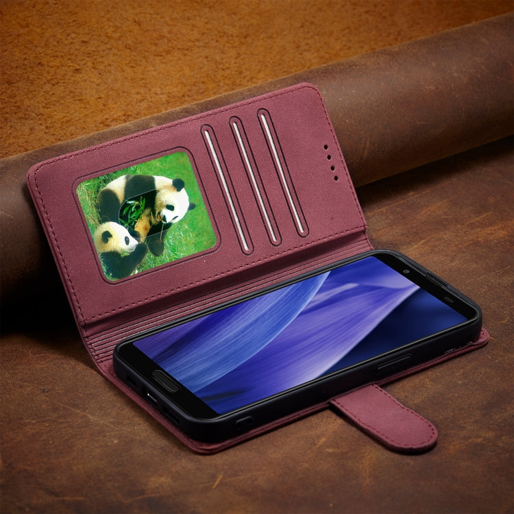 For Sharp Aquos Sense 3 Frosted Anti-theft Brush Horizontal Flip Leather Phone Case