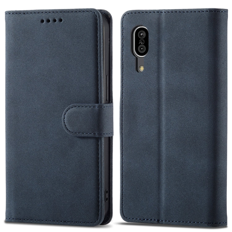 For Sharp Aquos Sense 3 Frosted Anti-theft Brush Horizontal Flip Leather Phone Case