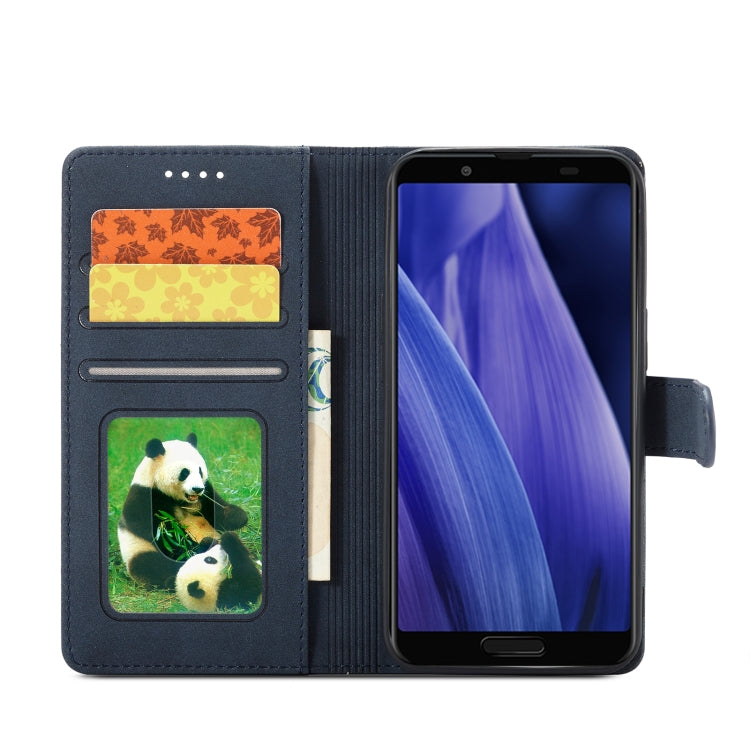 For Sharp Aquos Sense 3 Frosted Anti-theft Brush Horizontal Flip Leather Phone Case