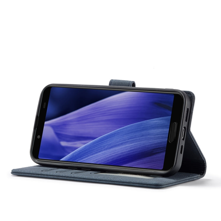 For Sharp Aquos Sense 3 Frosted Anti-theft Brush Horizontal Flip Leather Phone Case