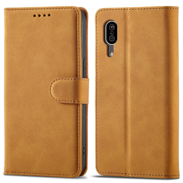 For Sharp Aquos Sense 3 Frosted Anti-theft Brush Horizontal Flip Leather Phone Case
