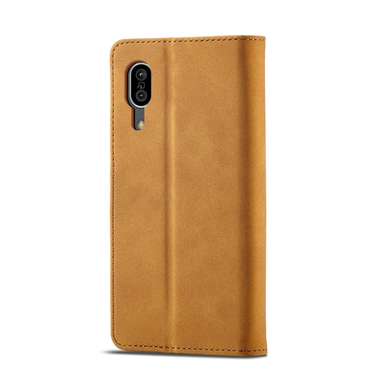 For Sharp Aquos Sense 3 Frosted Anti-theft Brush Horizontal Flip Leather Phone Case