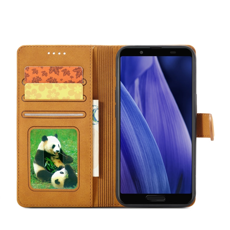 For Sharp Aquos Sense 3 Frosted Anti-theft Brush Horizontal Flip Leather Phone Case