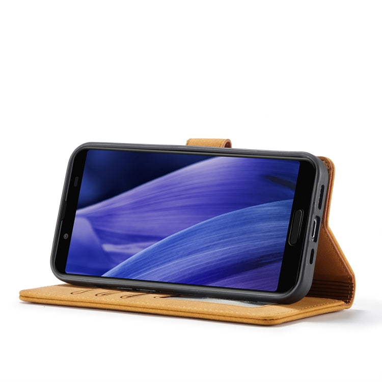 For Sharp Aquos Sense 3 Frosted Anti-theft Brush Horizontal Flip Leather Phone Case