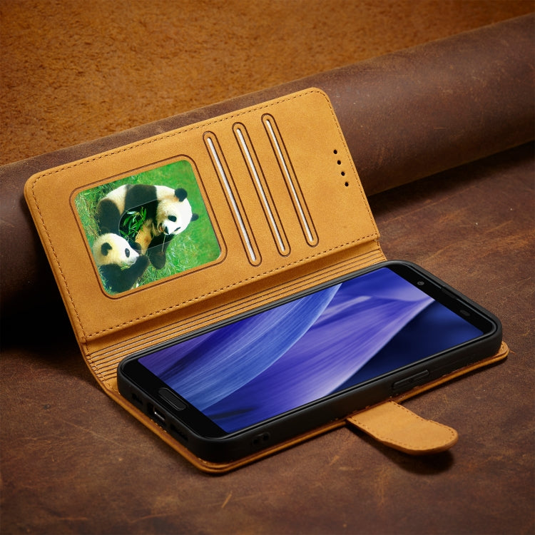 For Sharp Aquos Sense 3 Frosted Anti-theft Brush Horizontal Flip Leather Phone Case