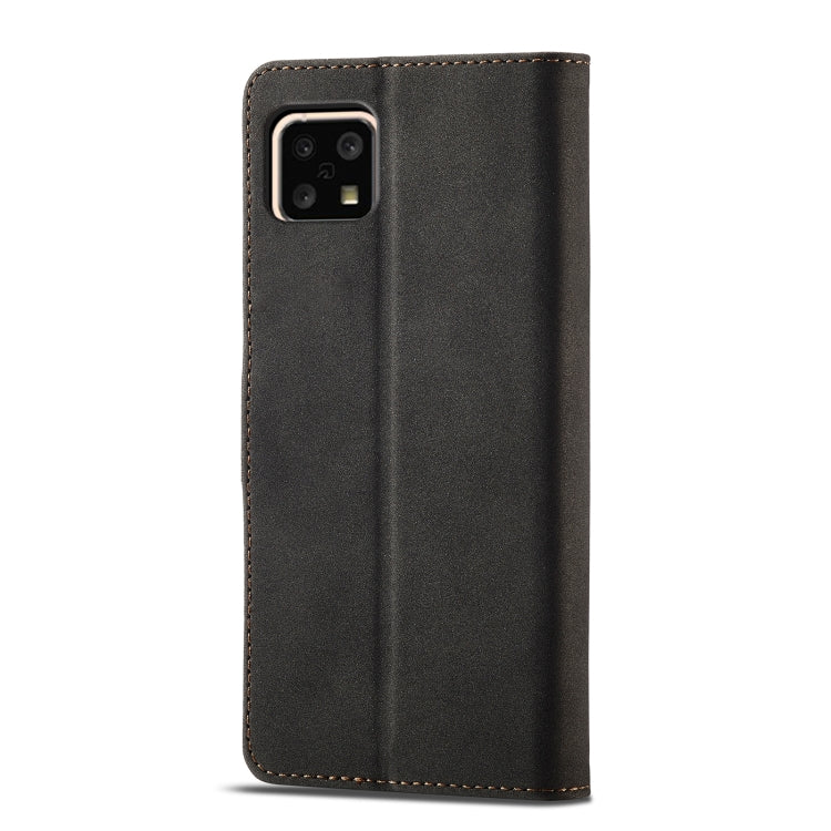 For Sharp Aquos Sense 4 Frosted Anti-theft Brush Horizontal Flip Leather Phone Case