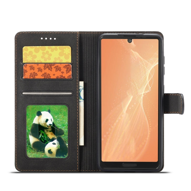 For Sharp Aquos Sense 4 Frosted Anti-theft Brush Horizontal Flip Leather Phone Case