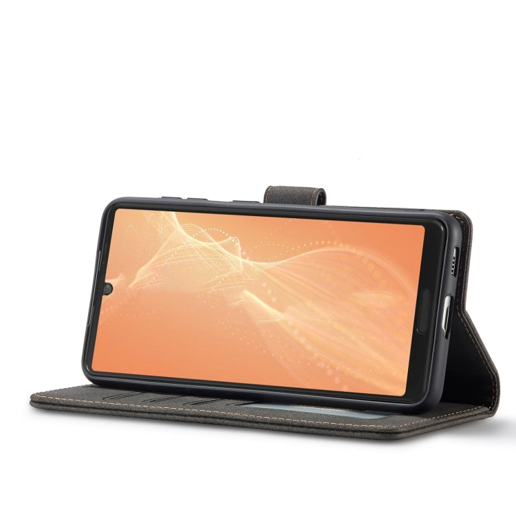For Sharp Aquos Sense 4 Frosted Anti-theft Brush Horizontal Flip Leather Phone Case