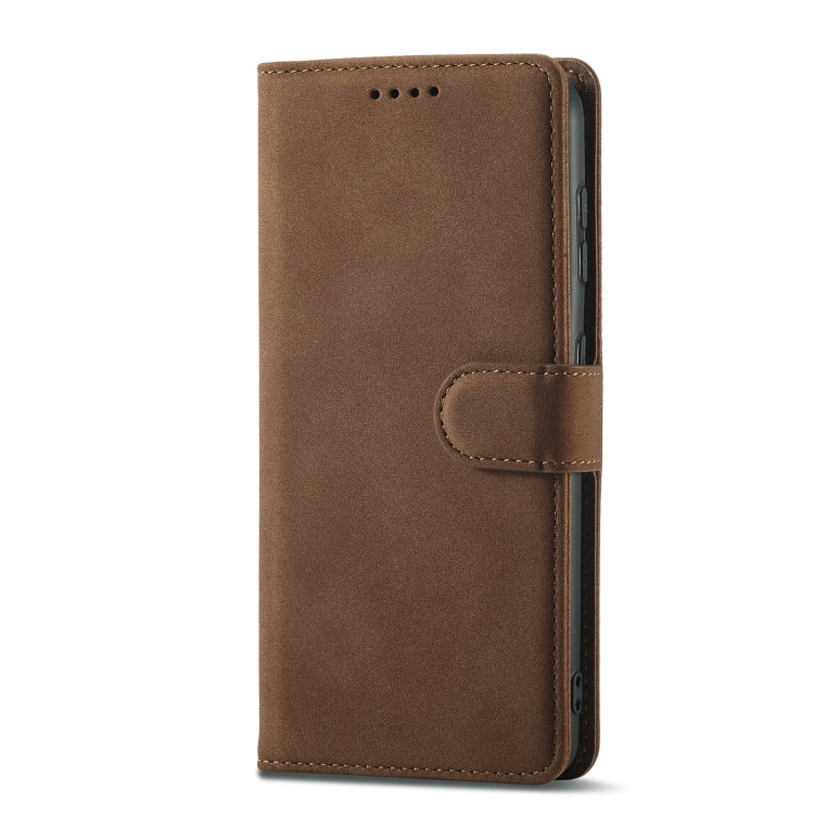 For Sharp Aquos Sense 4 Frosted Anti-theft Brush Horizontal Flip Leather Phone Case