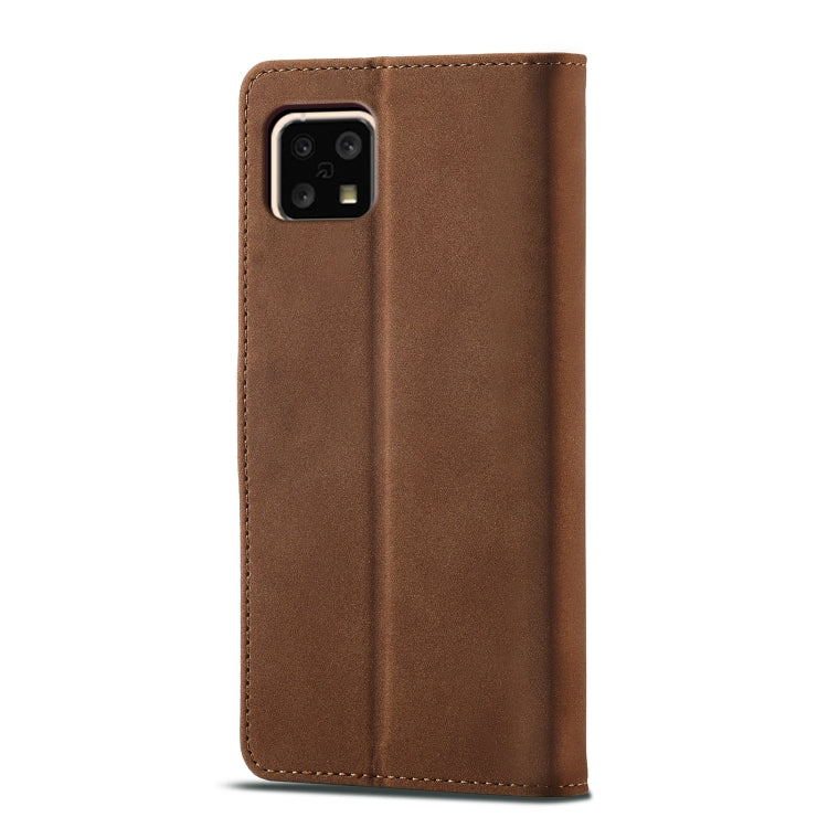 For Sharp Aquos Sense 4 Frosted Anti-theft Brush Horizontal Flip Leather Phone Case