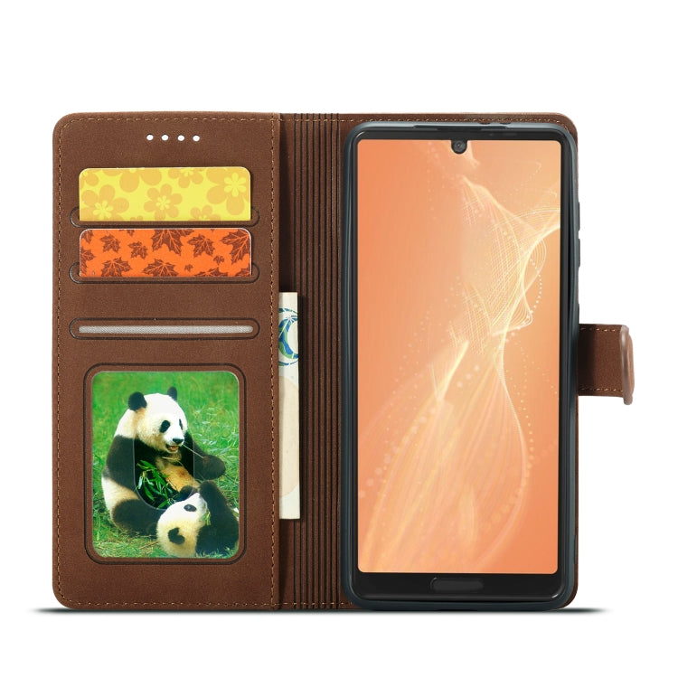 For Sharp Aquos Sense 4 Frosted Anti-theft Brush Horizontal Flip Leather Phone Case