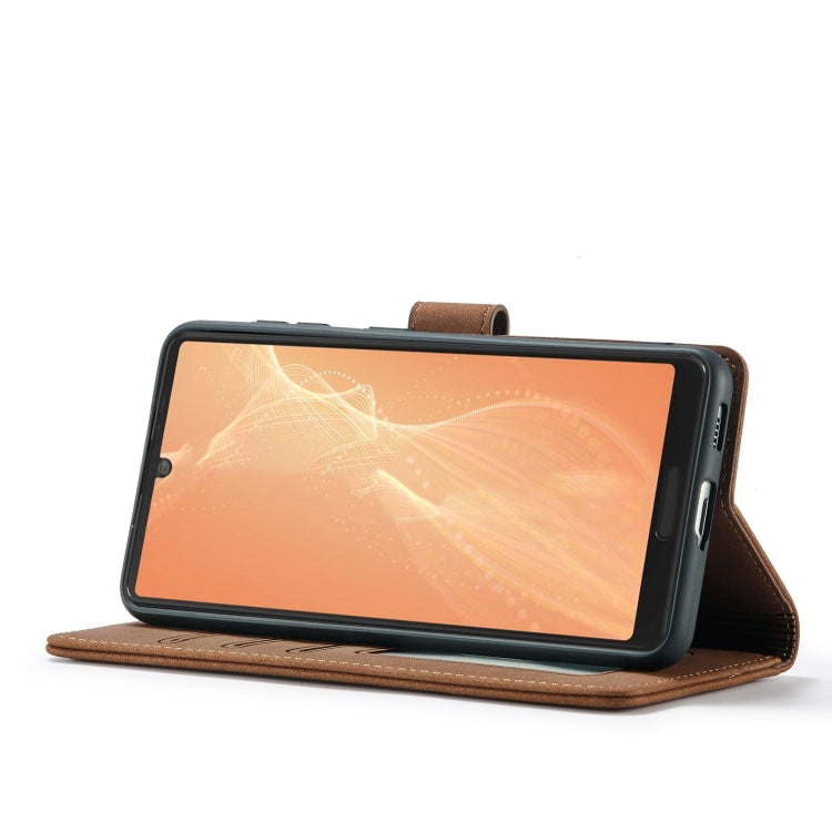 For Sharp Aquos Sense 4 Frosted Anti-theft Brush Horizontal Flip Leather Phone Case