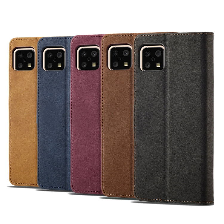 For Sharp Aquos Sense 4 Frosted Anti-theft Brush Horizontal Flip Leather Phone Case