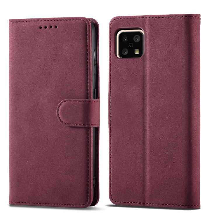 For Sharp Aquos Sense 4 Frosted Anti-theft Brush Horizontal Flip Leather Phone Case