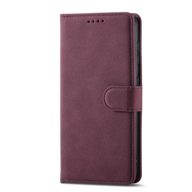 For Sharp Aquos Sense 4 Frosted Anti-theft Brush Horizontal Flip Leather Phone Case