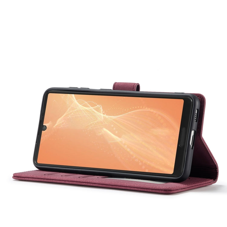 For Sharp Aquos Sense 4 Frosted Anti-theft Brush Horizontal Flip Leather Phone Case