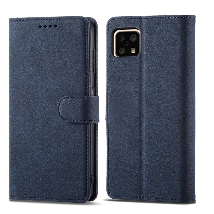 For Sharp Aquos Sense 4 Frosted Anti-theft Brush Horizontal Flip Leather Phone Case
