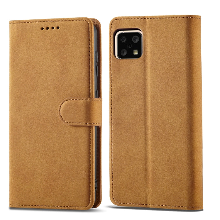 For Sharp Aquos Sense 4 Frosted Anti-theft Brush Horizontal Flip Leather Phone Case