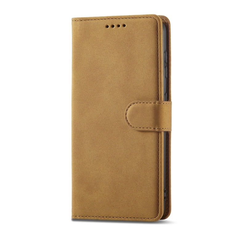 For Sharp Aquos Sense 4 Frosted Anti-theft Brush Horizontal Flip Leather Phone Case