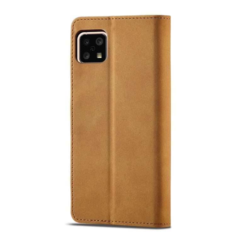 For Sharp Aquos Sense 4 Frosted Anti-theft Brush Horizontal Flip Leather Phone Case