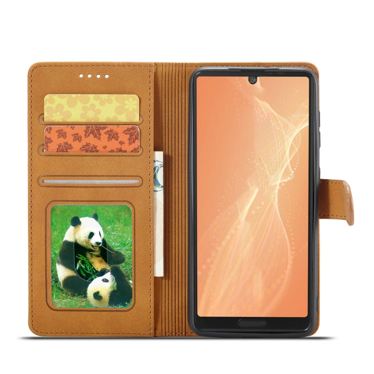 For Sharp Aquos Sense 4 Frosted Anti-theft Brush Horizontal Flip Leather Phone Case